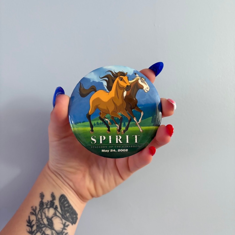 Vintage 2002 Spirit Stallion of the Cimarron Movie Promo Pinback Button 3"